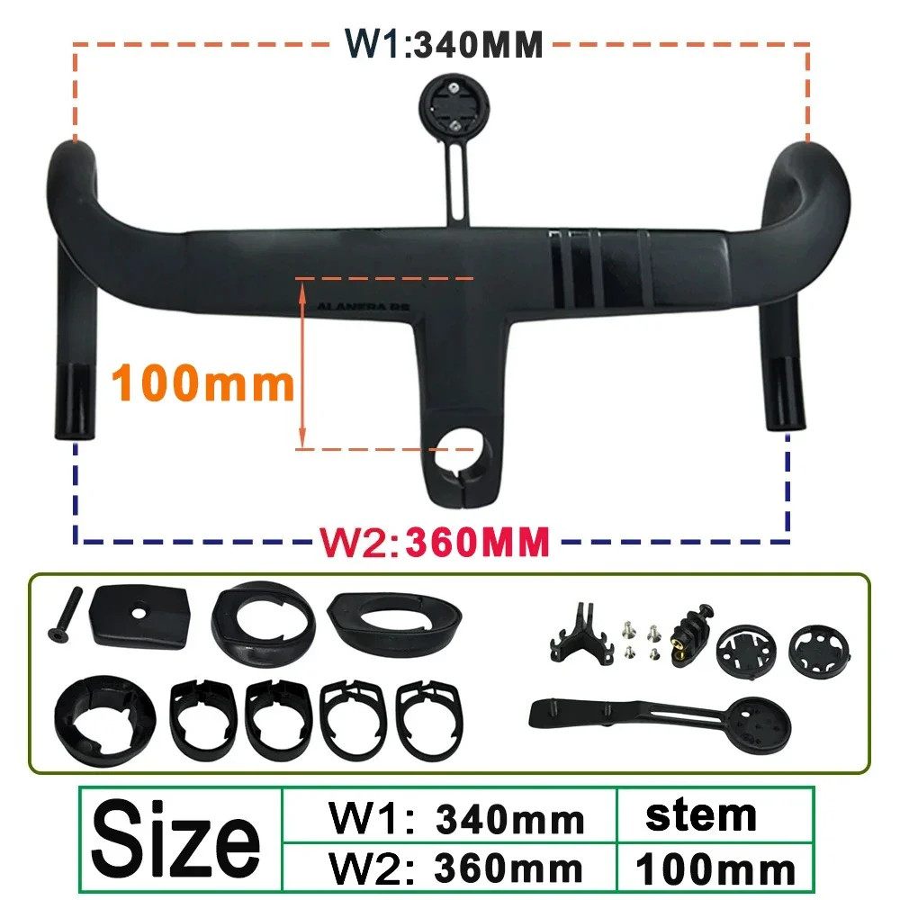 T1000 Carbon Fiber Road Bike Handlebar -8 Degree 28.6mm Steerer Drop Bar