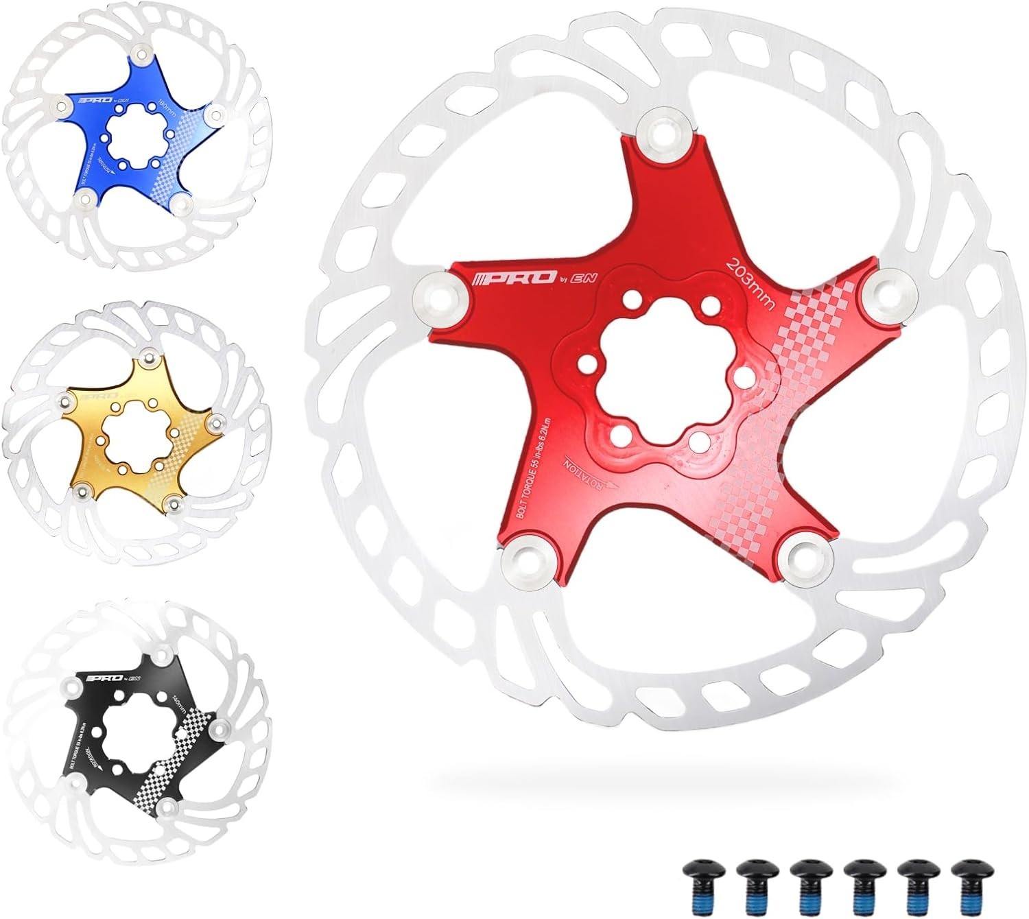 DJC Bike Brake Disc Rotor MTB Floating Brake Disc 140mm 160mm 180mm 203mm wit…