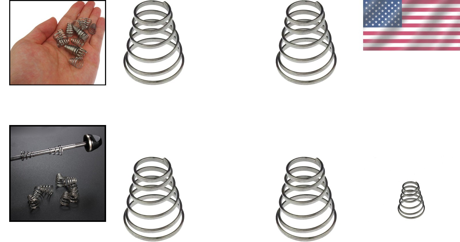 4-Pack 304 Stainless Steel Universal Quick Release Skewer Springs for Bikes