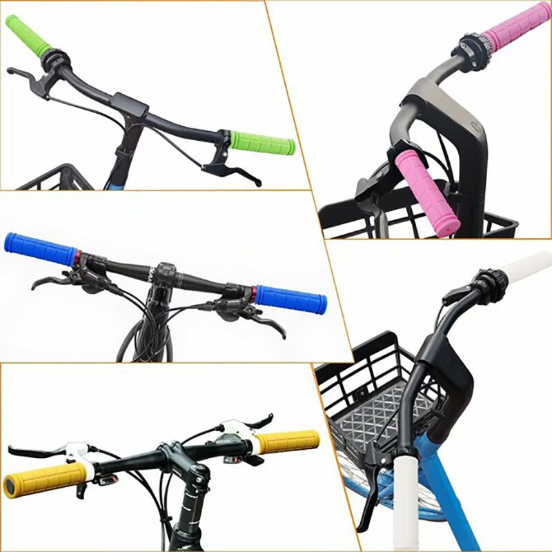2 PC Mountain Bike Bicycle Cycling Handlebar Anti-Slip Soft Rubber Hand Grips