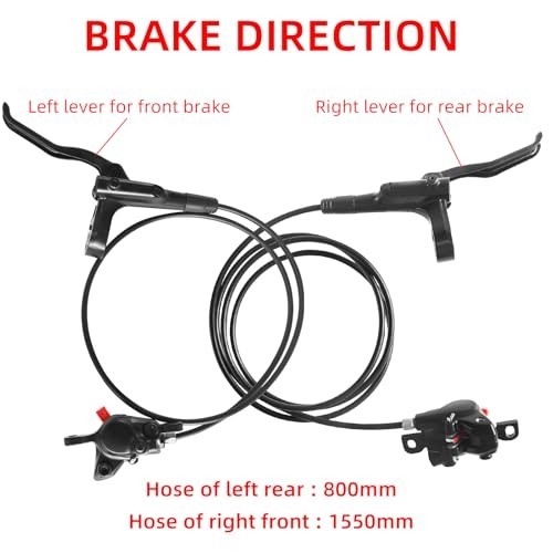 MTB Hydraulic Disc Brake Set – 2 Piston, Left Front 800mm, Right Rear 1550mm, Mo
