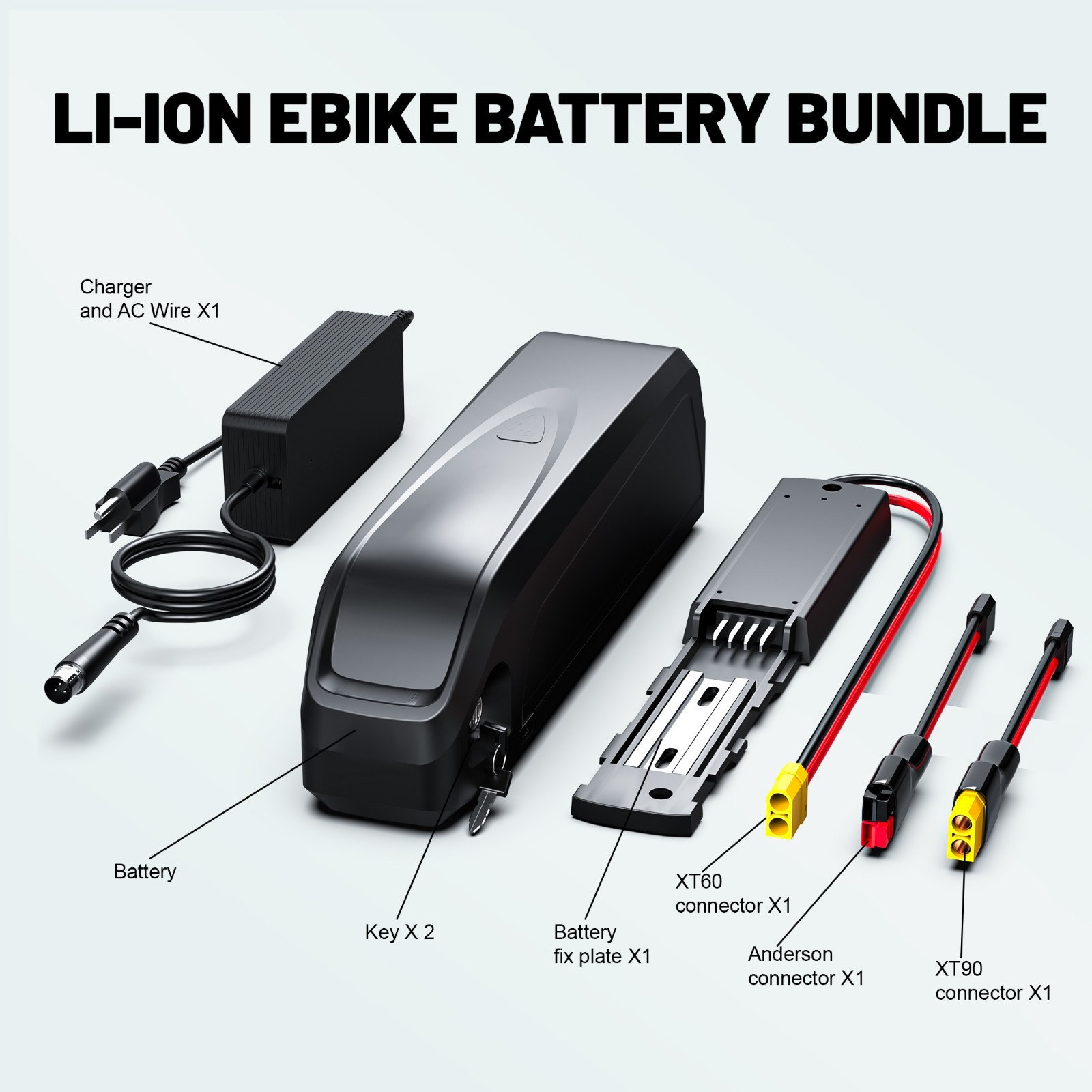 48V 17.5Ah Hailong Ebike Lithium Battery 40A BMS with Samsung Cells 100-1500W
