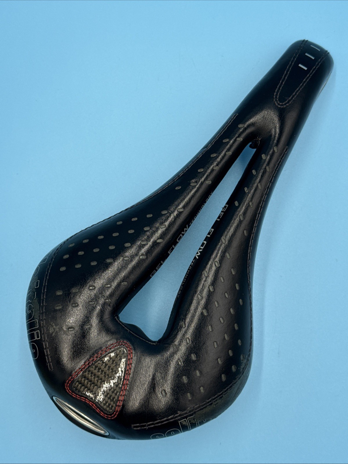 Selle Italia Max Flite Gel Flow Perforated Black Leather Saddle Vanox Rails L3