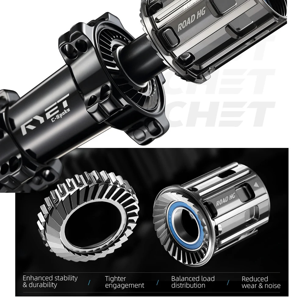RYET 215g Ultralight Hubs Ceramic Bearing DLC Coating 30T Ratchet Center Lock