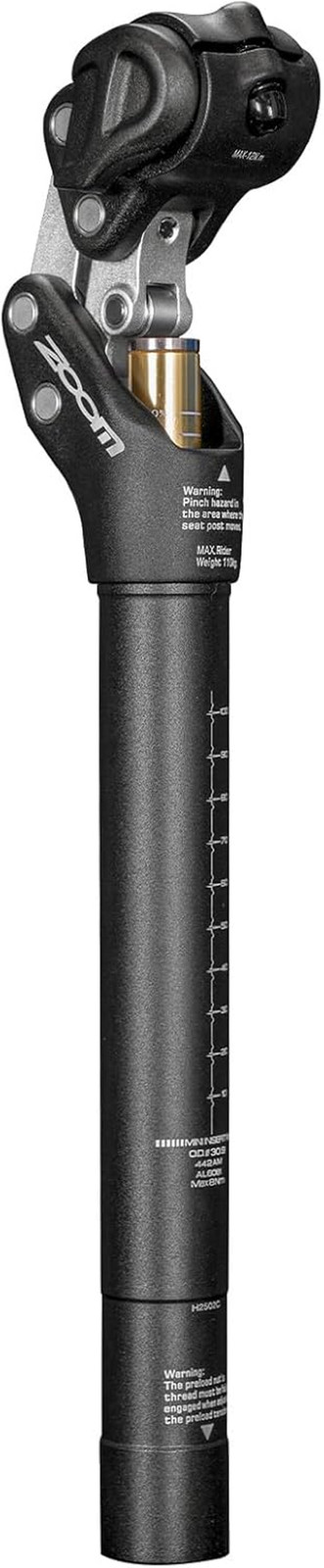 Zoom SP442 Adjustable Bike Suspension Seatpost for Heavy Riders, 27.2/30.9/31.6m