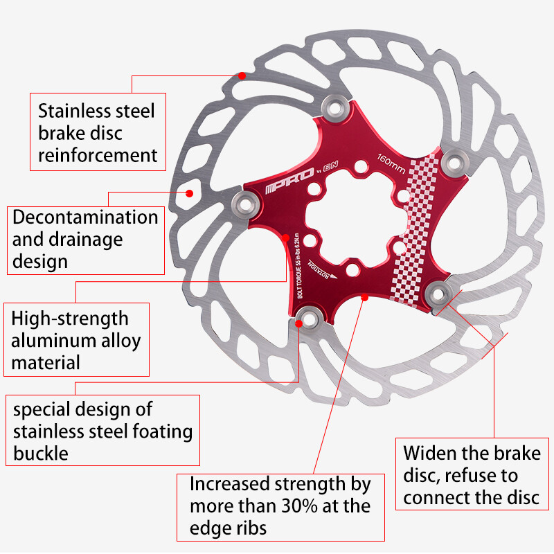 140/160/180/203mm Bicycle Brake Rotor Floating Mountian Bike Brake Rotor 6 Bolt