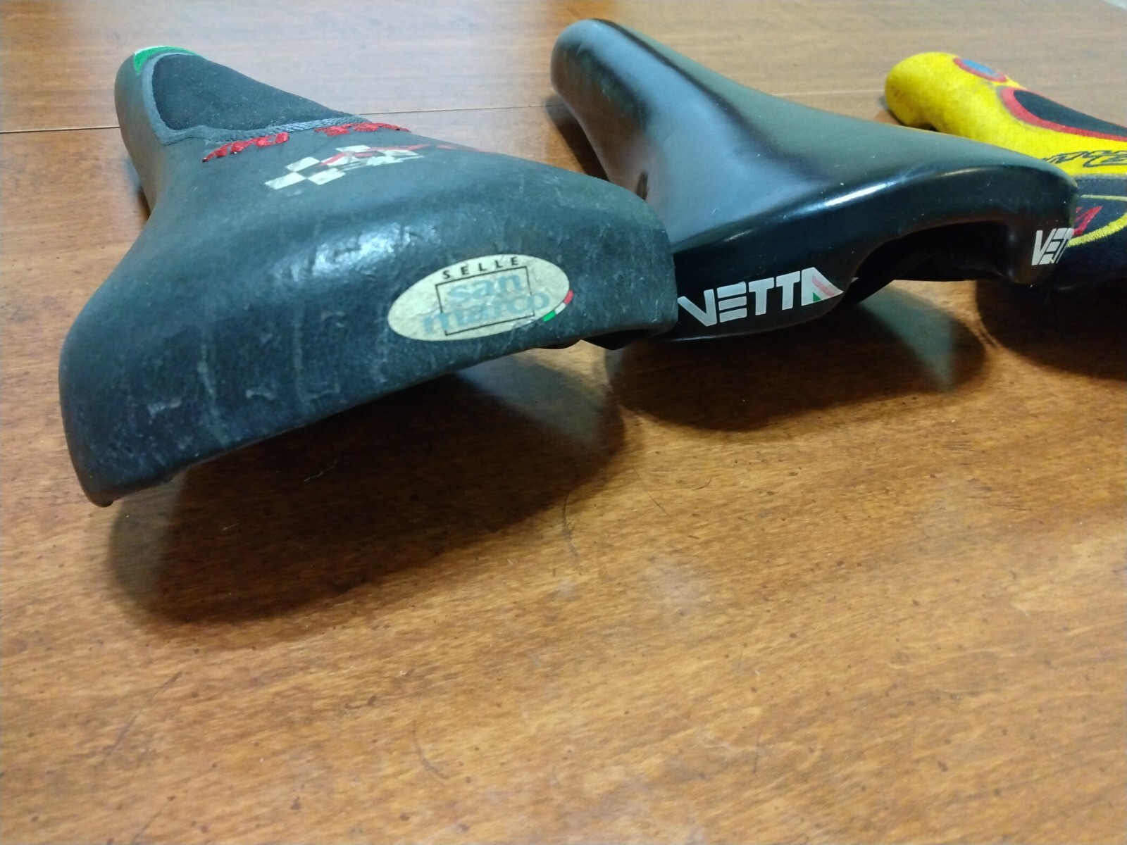 VTG SELLE SAN MARCO ITALIA SADDLES RACE SEAT TURBO MATIC INVICTA YELLOW LOT OF 3