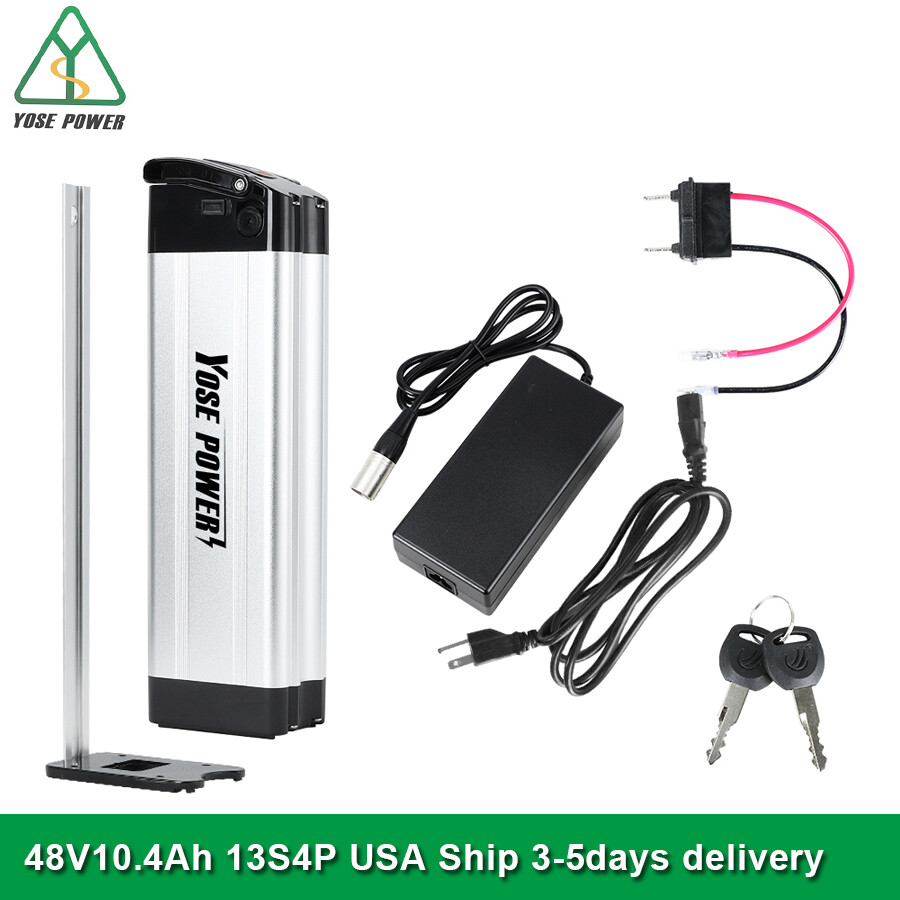 48V 10.4Ah SilverFish Lithium Battery with USB 48 Volt Ebike Battery for 0-500W
