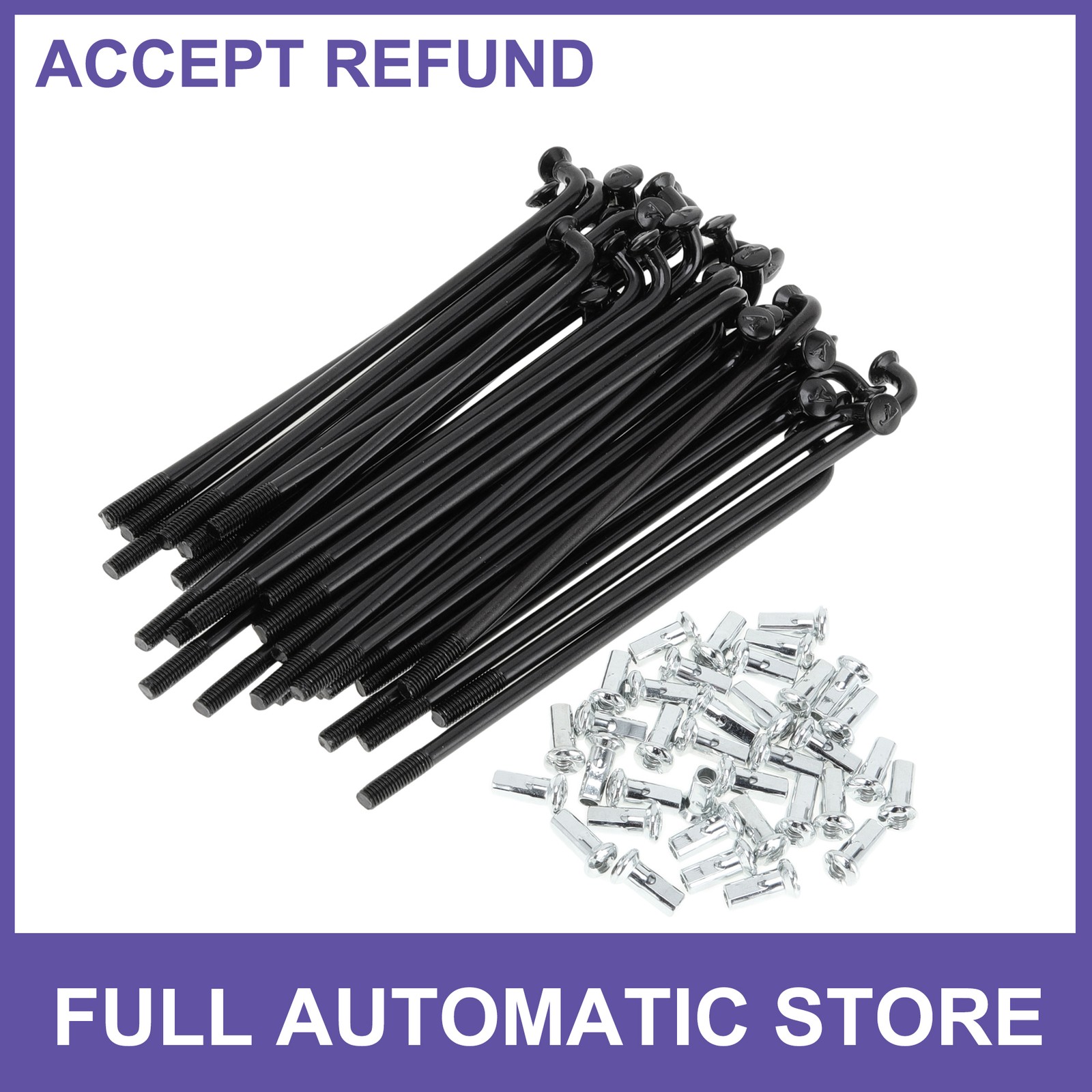1Set 12G 74mm Length Bicycle Spokes Nipple Carbon Steel Black Universal