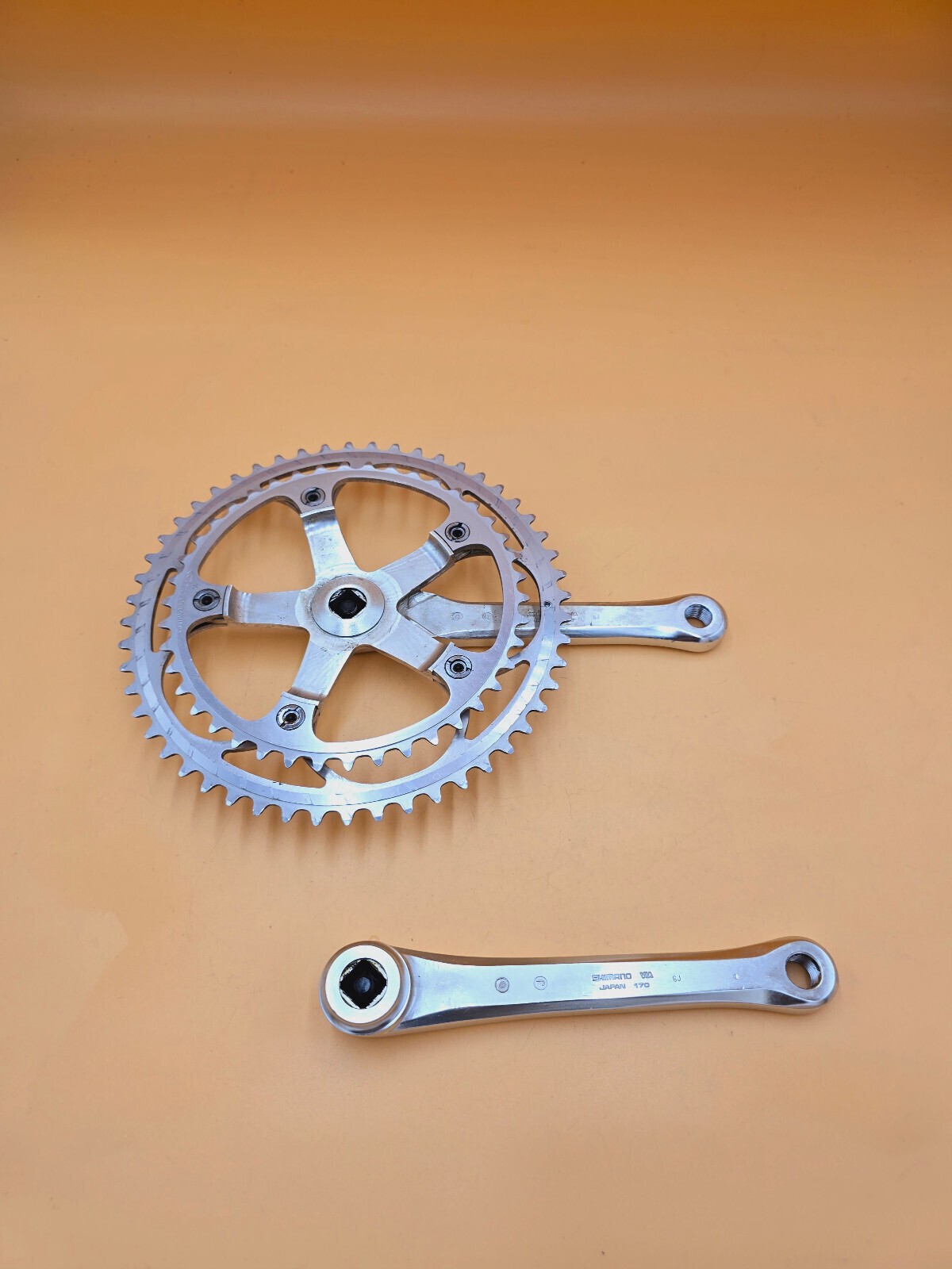 Crank Set Shimano 600 Arabesque 170mm 52/42 Tooth Vintage Retro Crank FC-6200