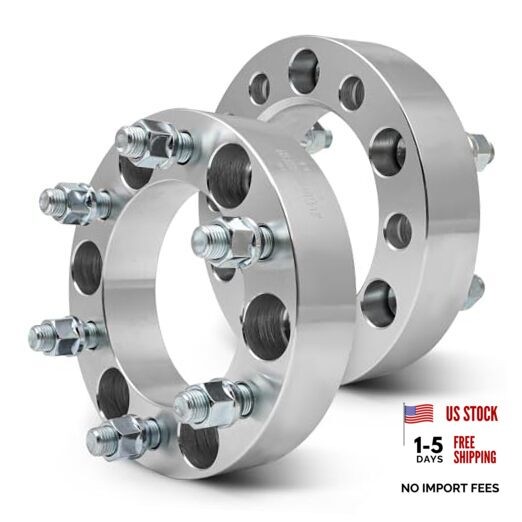 2Pcs 6×5.5 Wheel Spacers 1.5 inch Thread Pitch 14×1.5 Hub Bore 108mm 6 Lug