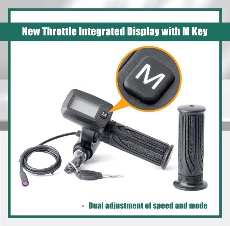 48V Ebike Speedometer Throttle with M Key Replacement for Tuttio Soleil 01