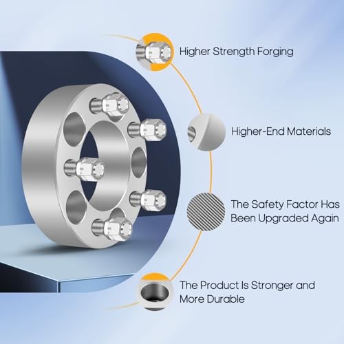 4PCS 5 Lug Wheel Spacers 5×4.5 to 5×4.5 12×1.5 82.5mm 1.5″ Silver Compatible