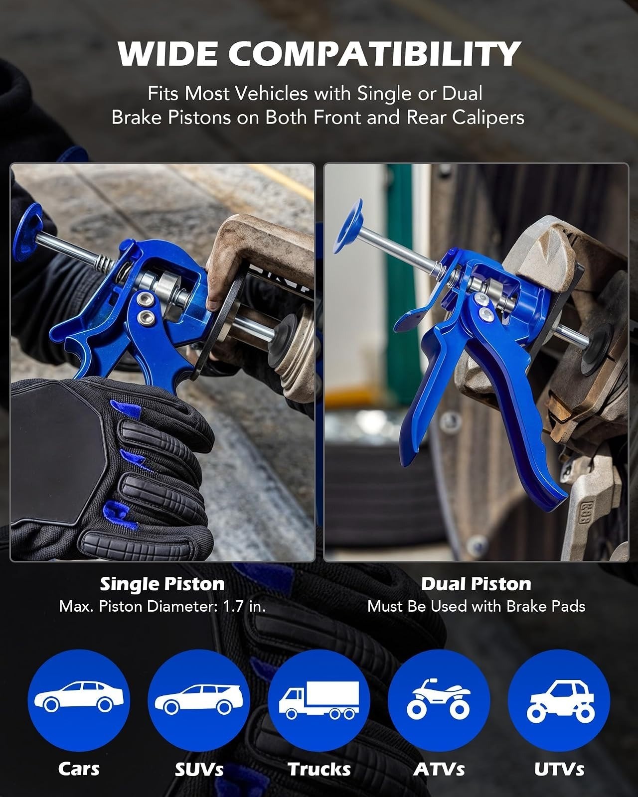 Orion Motor Tech Brake Caliper Compression Tool for Easy Brake Pad Replacement