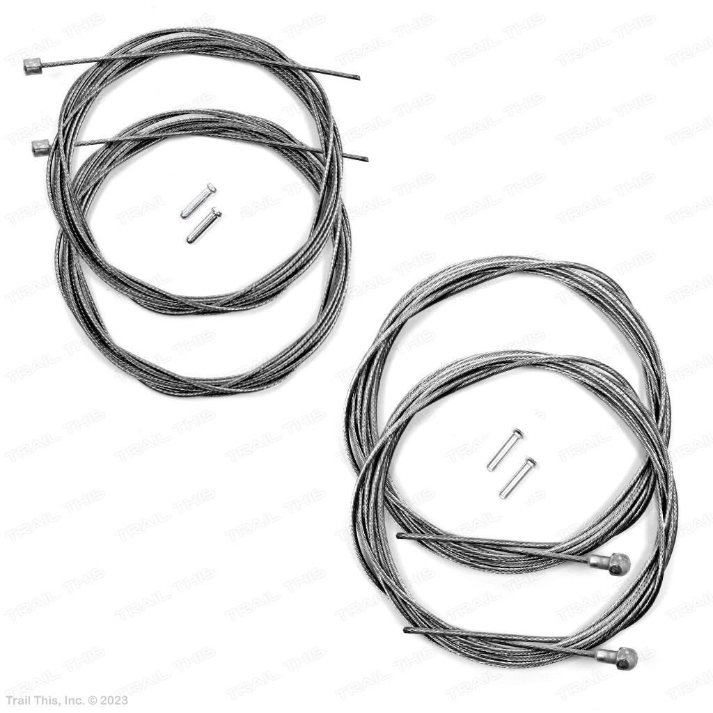 2 x Shimano Road Bicycle Brake & Shift Stainless Steel Cables + Tips Set Bundle