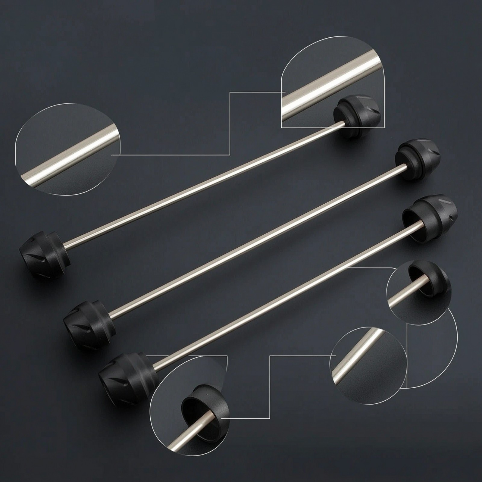 2 Pieces Wheel Crash Protector Impact Absorbing Front and Rear Sliders Sporty