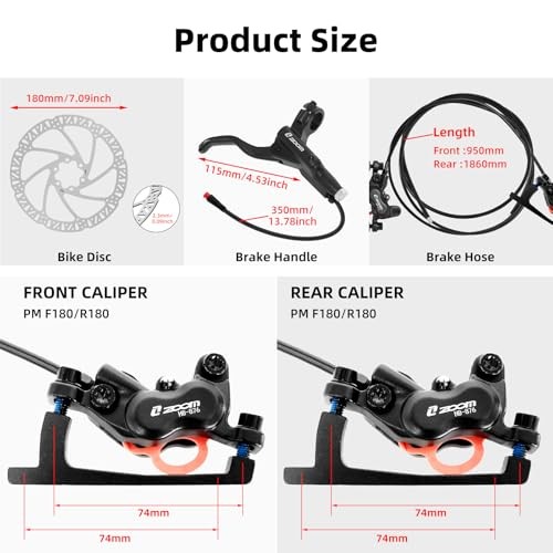 Z00M HB876E 2-PIN 4-Pistons E-Bike Electric Power-Off Zoom 180mm-Black
