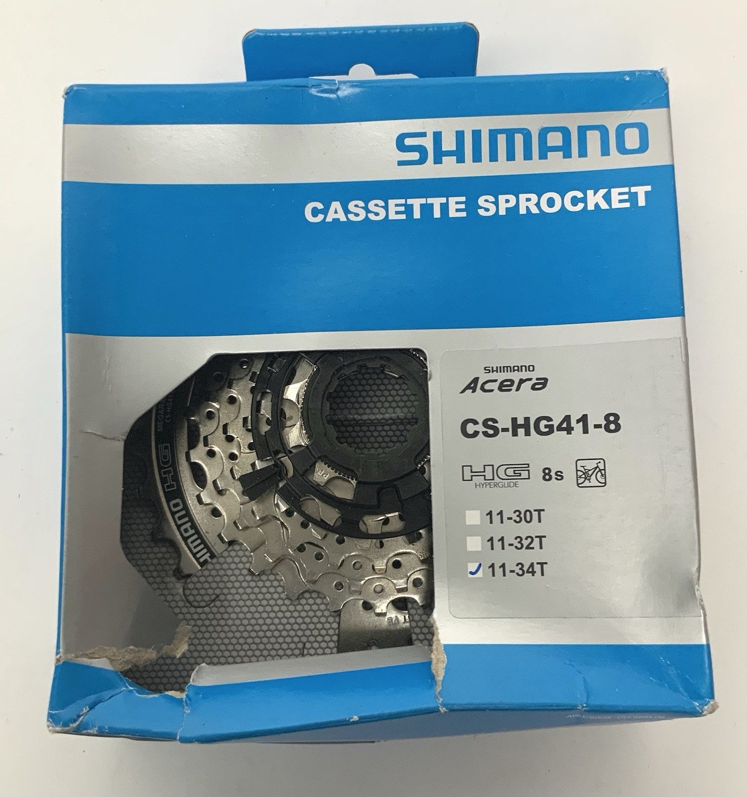 Shimano CS-HG41-8 Hyper Glyde 8-Speed 11-34T Cassette New Open Box.