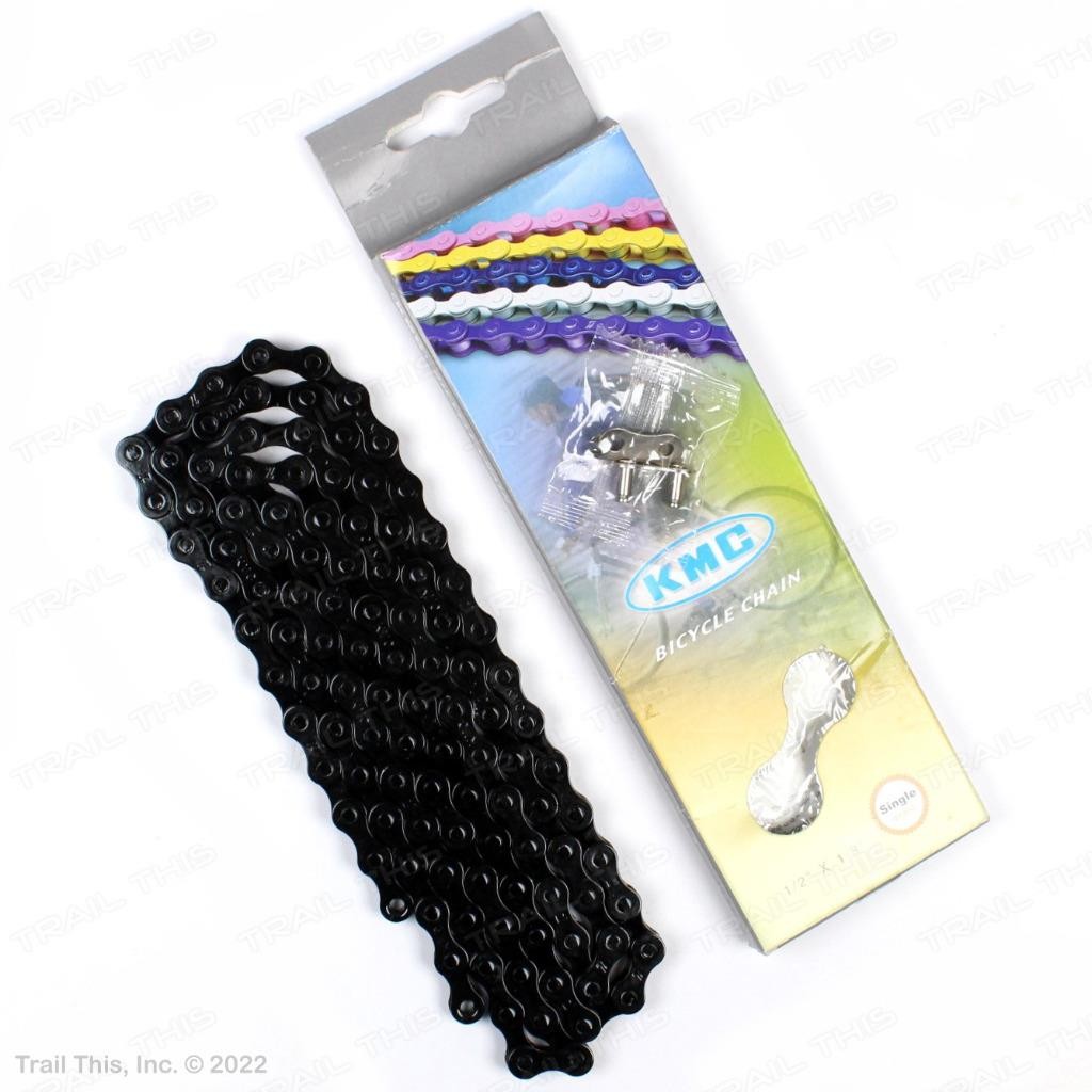 KMC Z410 Black 1/8″ Single-Speed Bicycle Chain 112-Links Nickel-Plated