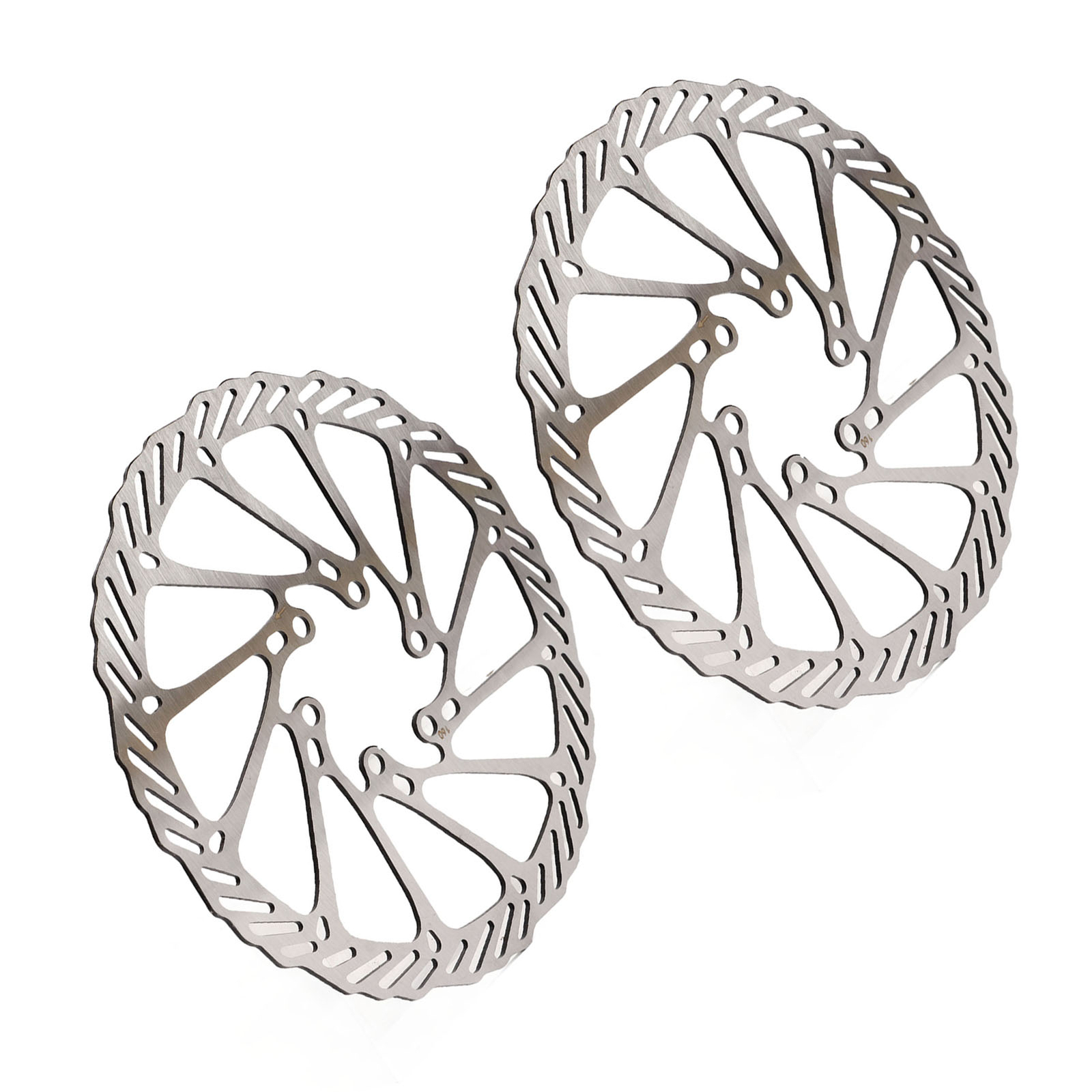 (160mm/6.3in)2 Pcs Bike Disc Brake Rotors Lightweight Fast Heat Dissipation
