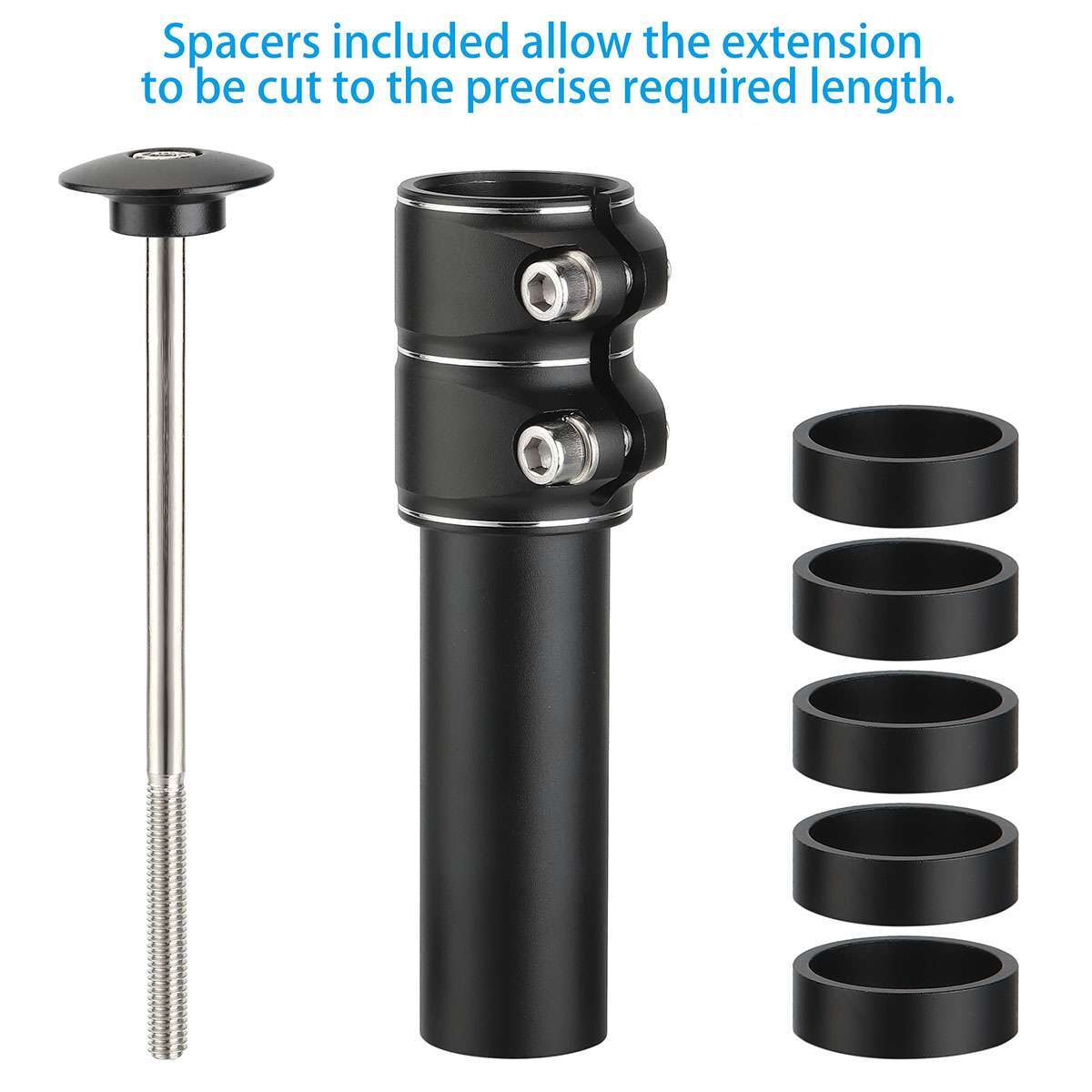 2x Mountain Bike Handlebar Extender Adaptor Tube Front Fork Stem Riser Extension
