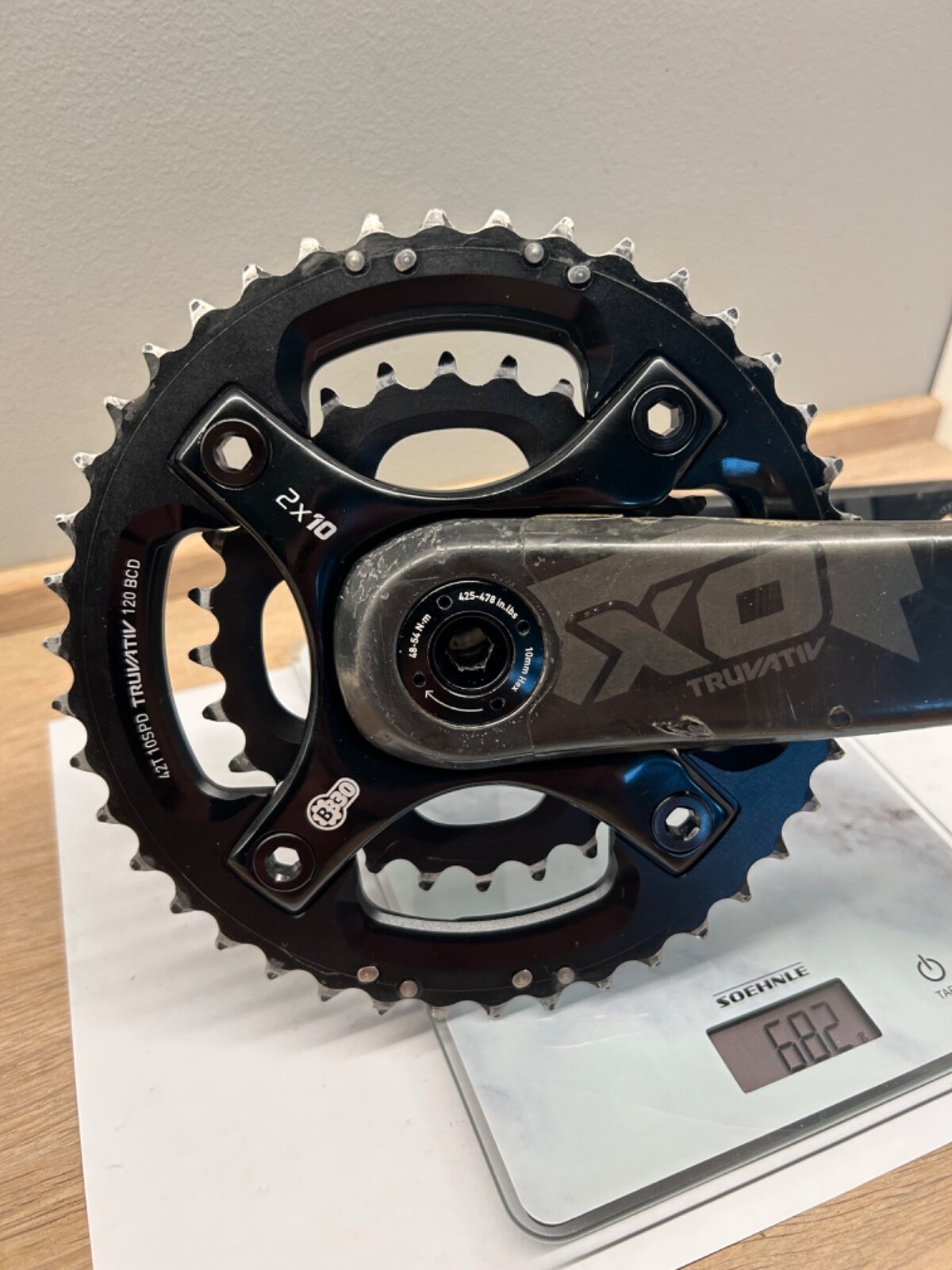 SRAM X0 XO 10s Double Carbon Crankset 175mm 42/28t 2x10s BB30