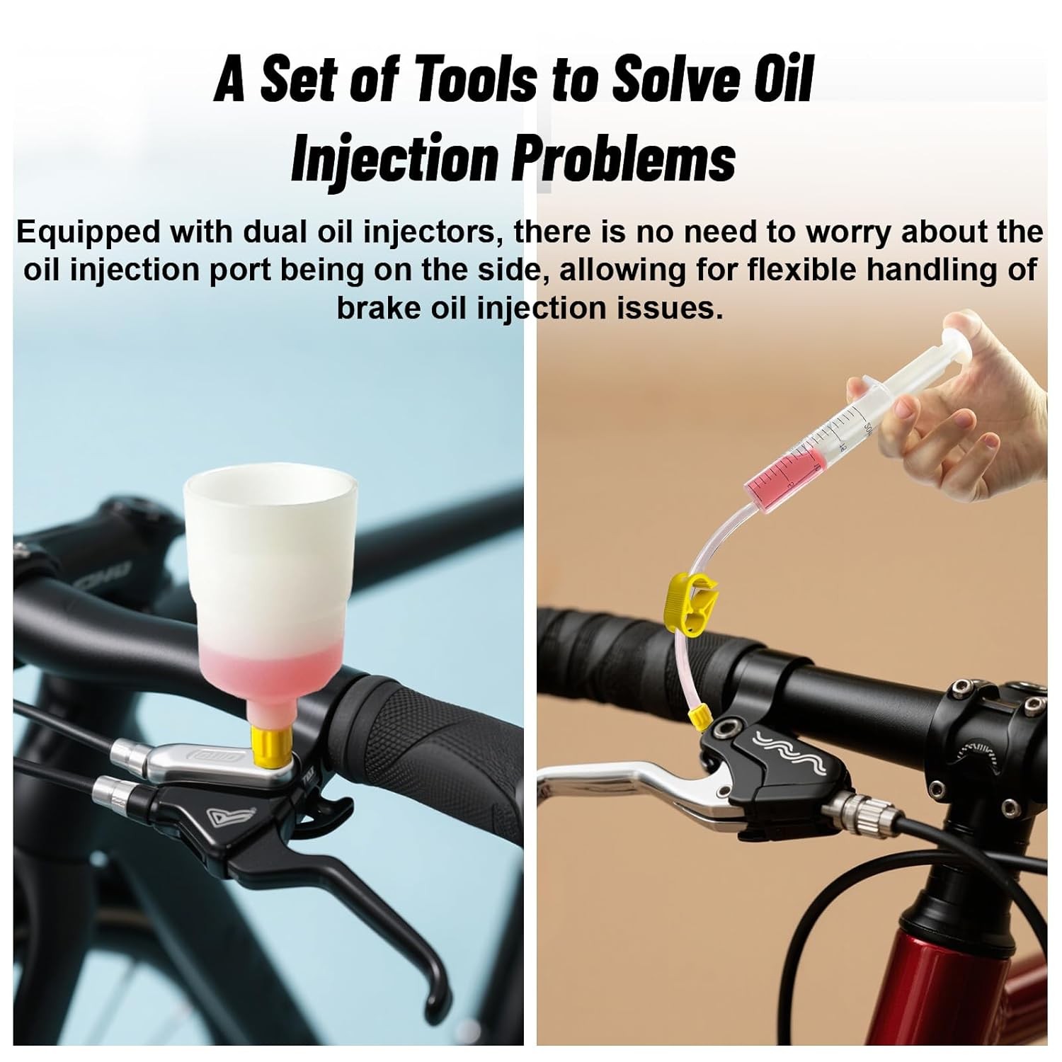 Brake Bleed Kit, Bicycle Hydraulic Brake Bleed Kit Including 150ML Mineral Oil f