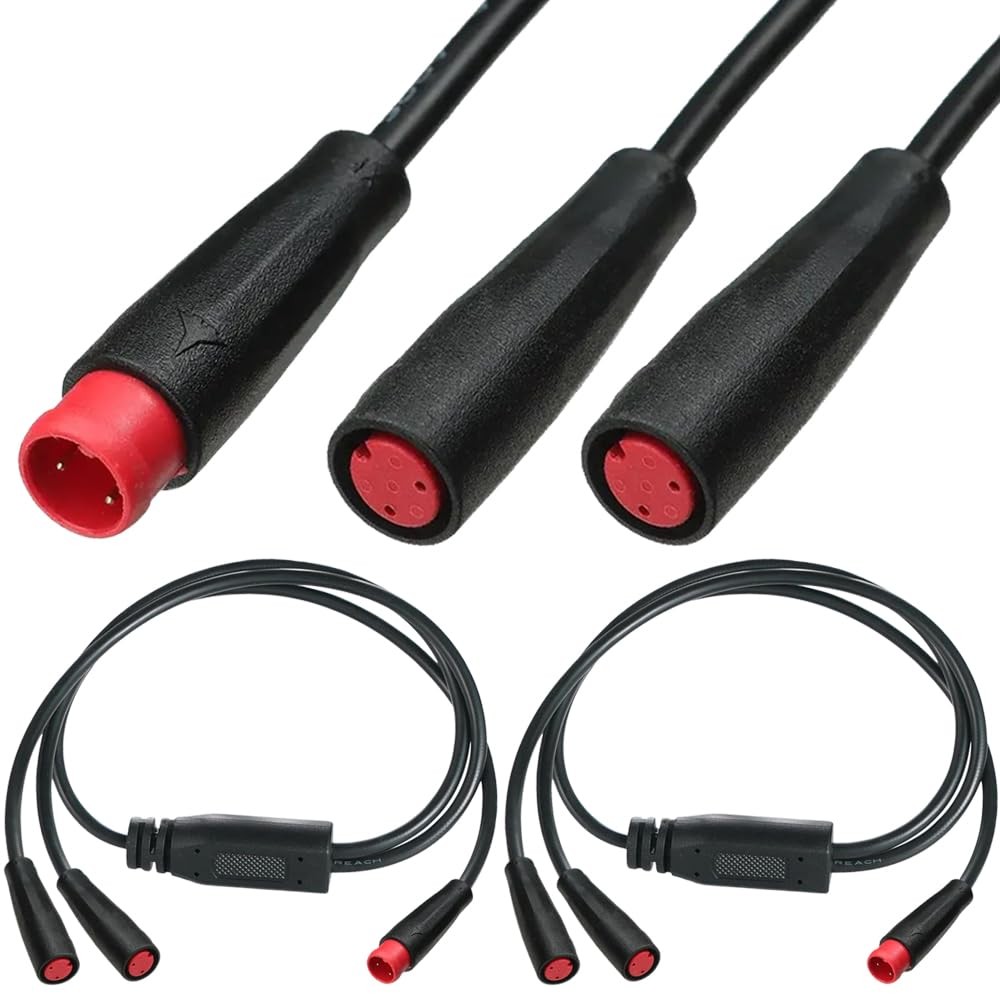 2 PCS 2 Pin YSplitter Male To Dual Female Ebike Extension Cable Cord 1 To 2