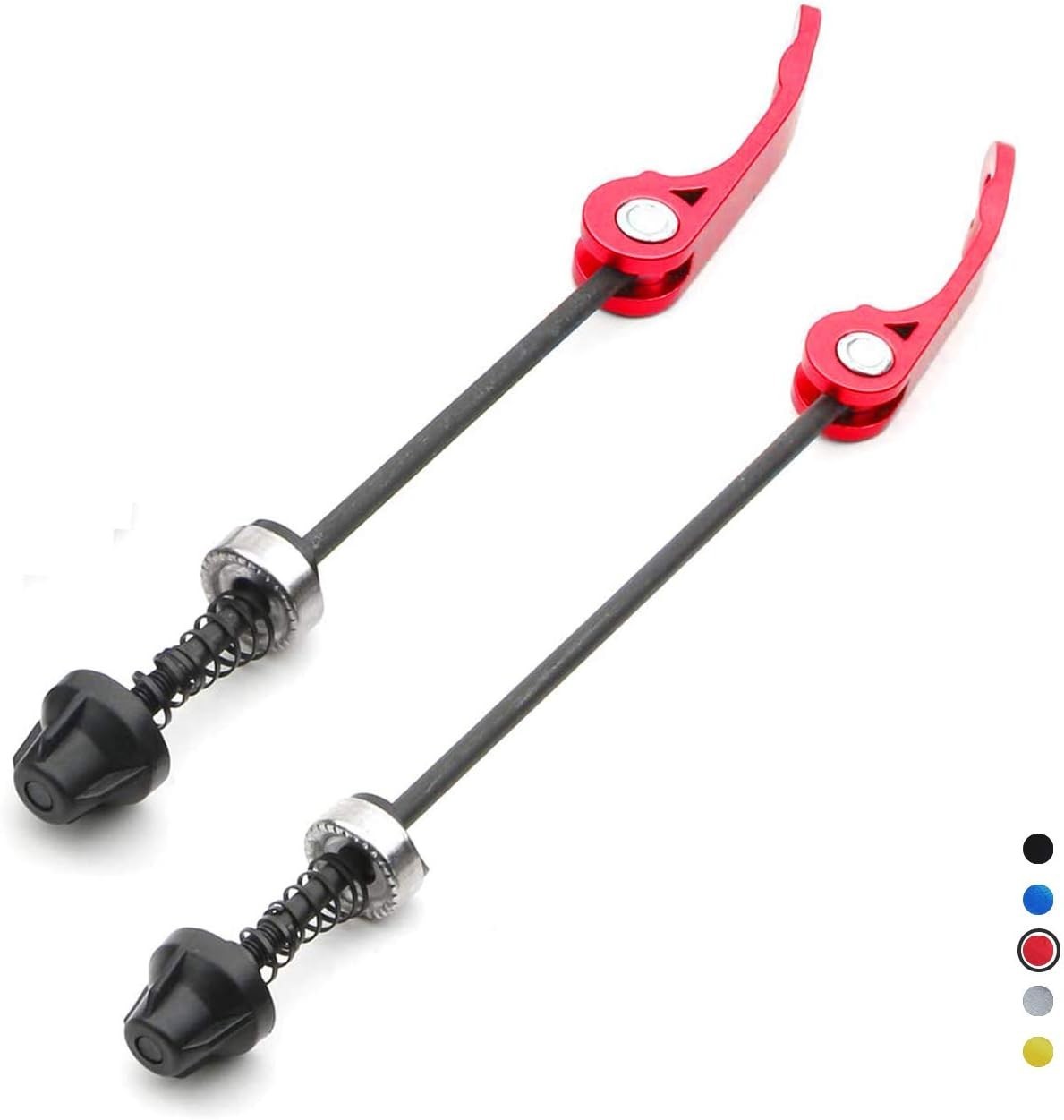 Red MTB Wheel Hub Skewers Pair Quick Release 145/180mm Steel Aluminum