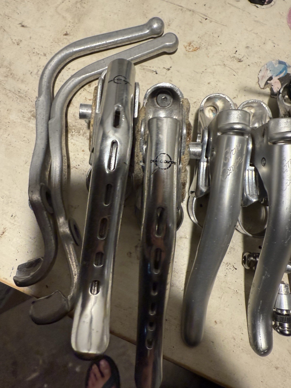Three Sets of Dia Compe Brake Levers Vintage 80s Silver – Gran Compe