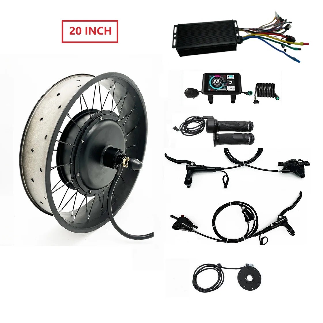 48V-72V 60A 2000W-3000W eBike Conversion Kit Rear Fat Wheel 20/24/26×4.0 inch