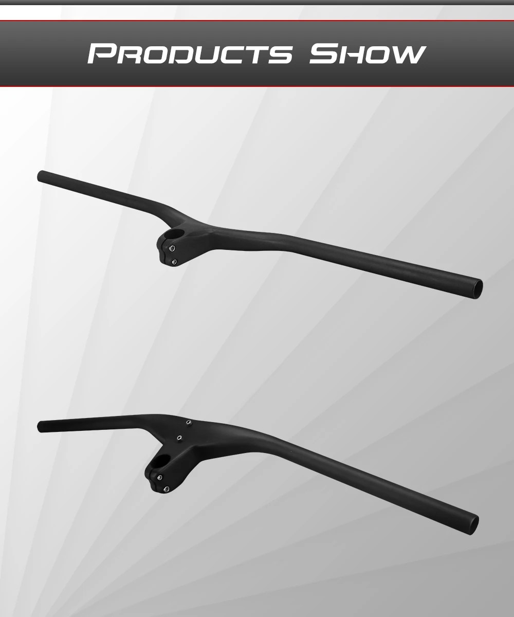 Integrated MTB Carbon Riser Handlebar 7 Degree Downwill Flats Bar 760/780/800mm
