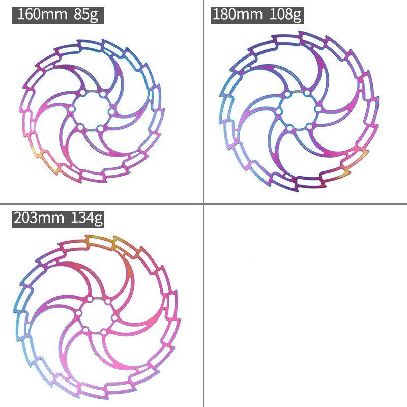 Ultralight Hollow Brake Rotor 160/180/203mm MTB Bike Disc Brake Rotors Colorful