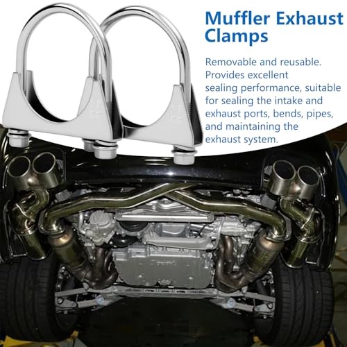 2.25″ U-Bolt Muffler Exhaust Clamps, Saddle Style U-Bolt Clamp 2.25″ OD (58 mm)