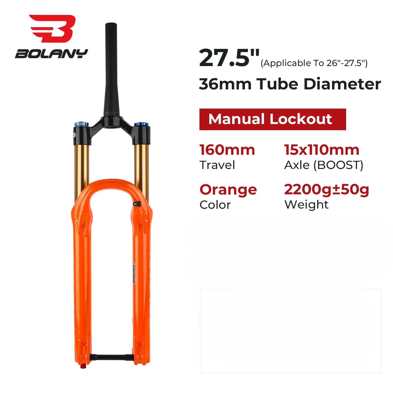 MTB Boost Air Suspension Fork 27.5/29Inch 160mm Travel Damping Adjustable Fork