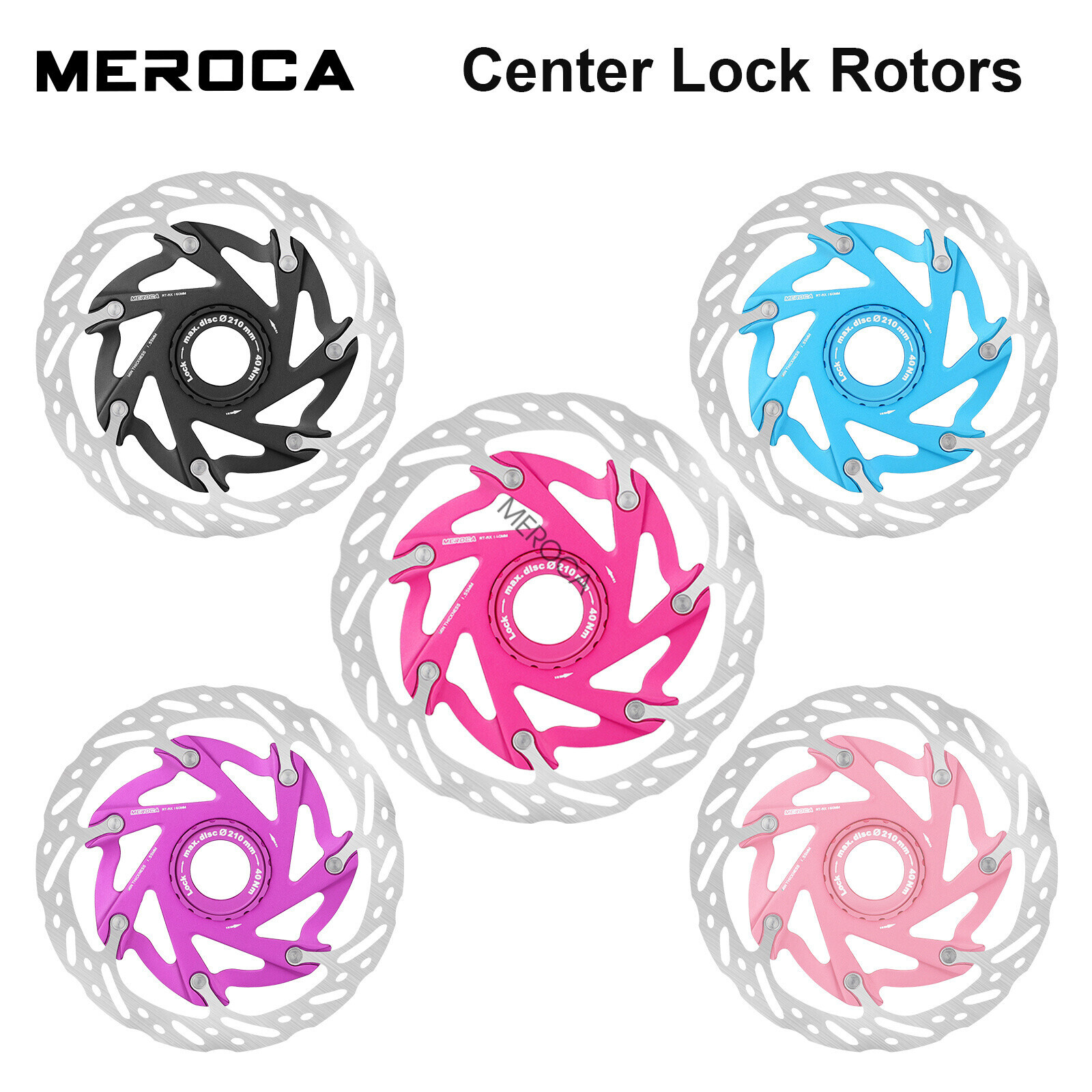 MEROCA Bike Disc Brake Rotors Center Lock 140mm 160mm MTB Road 1.8mm w/ Lockring