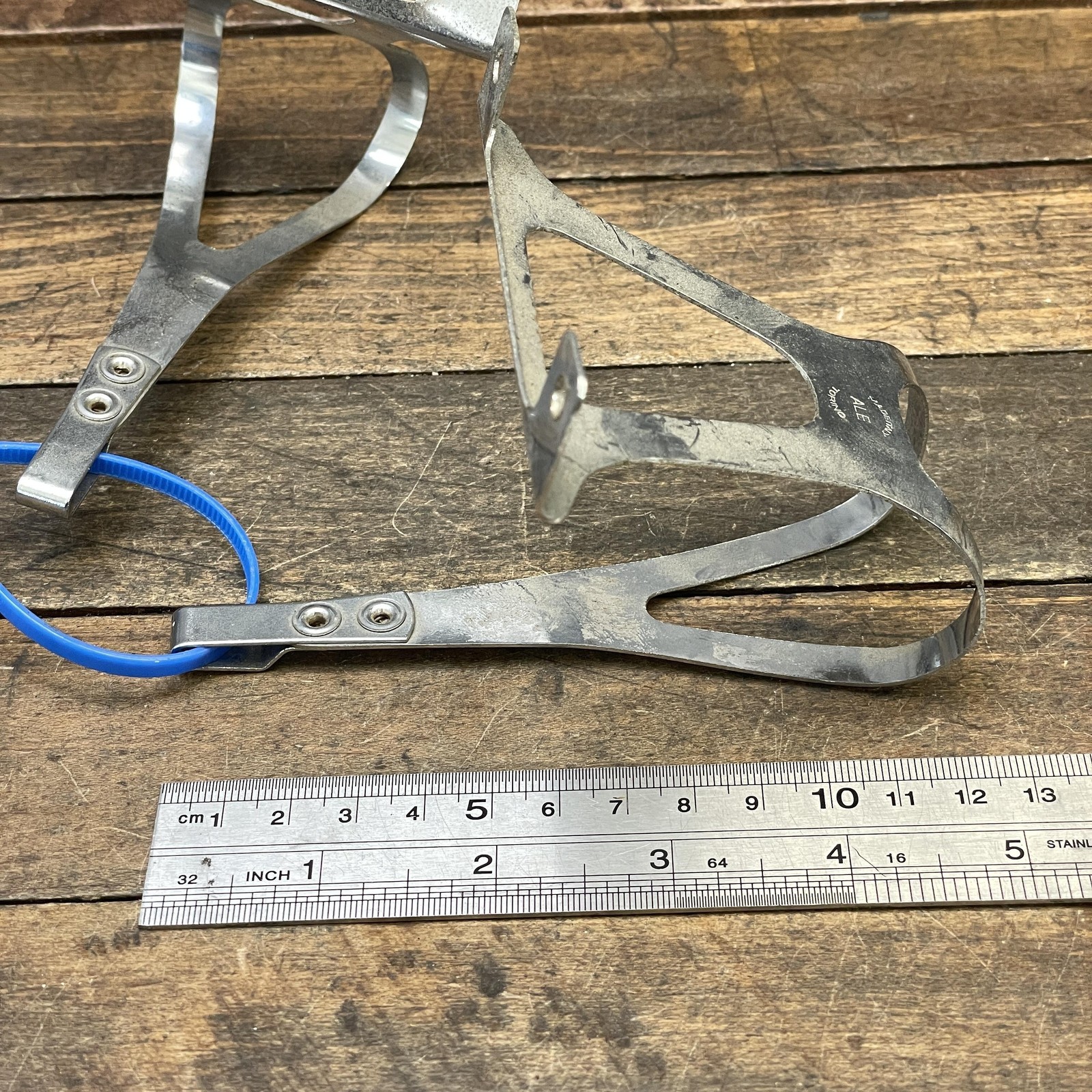 Vintage ALE Sport Toe Clips Silver Steel Pair Road Track Bike Italy Torino 70s