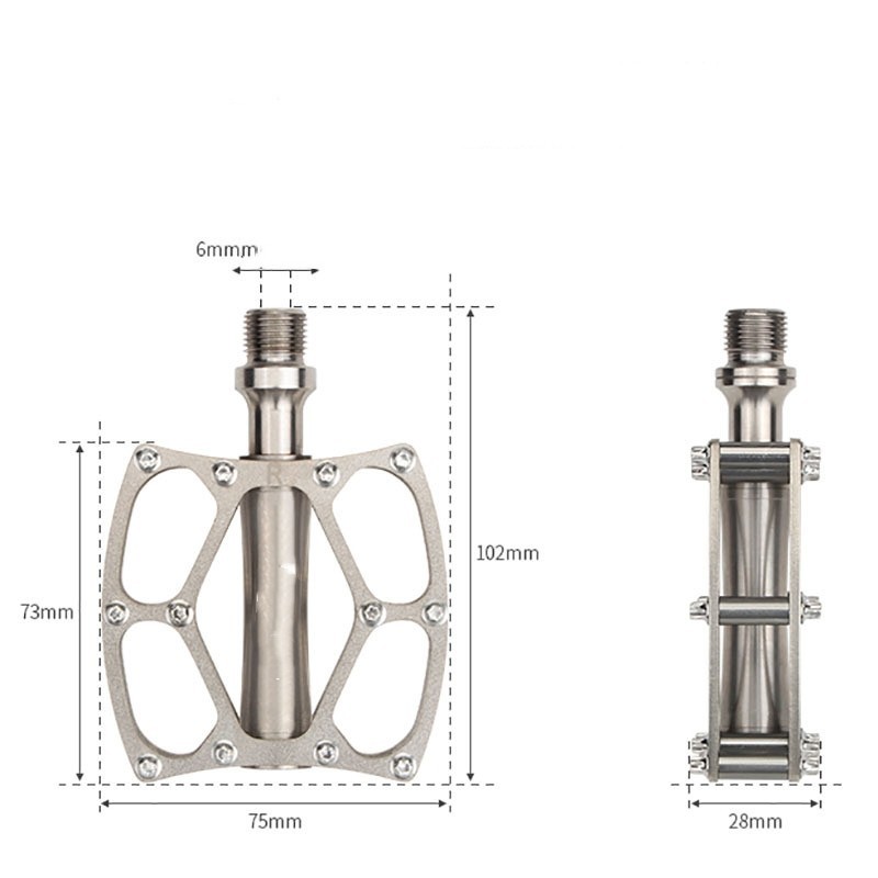 Quick Release Bicycle Pedal Alloy Construction 14mm Thread Silver Finish