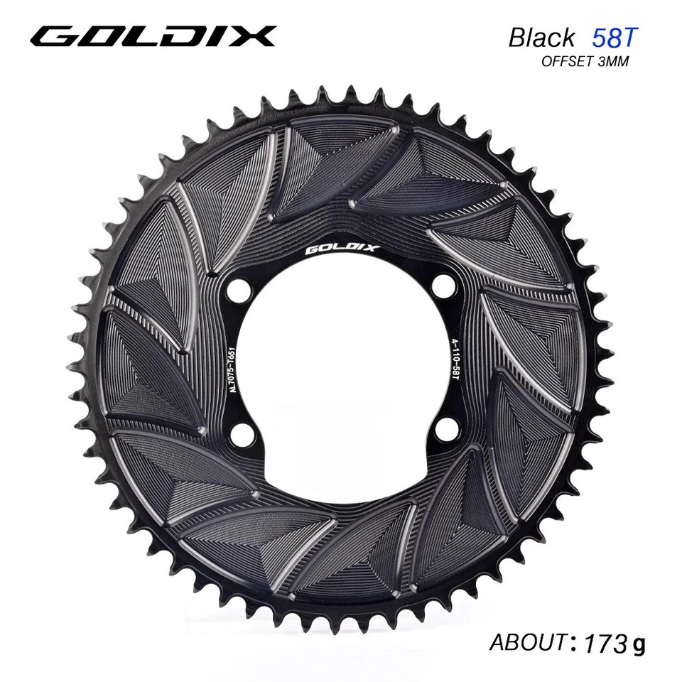 GOLDIX Road Bike Chainring 110BCD 46T-58T CNC Aluminum for Shimano R7000 R8000