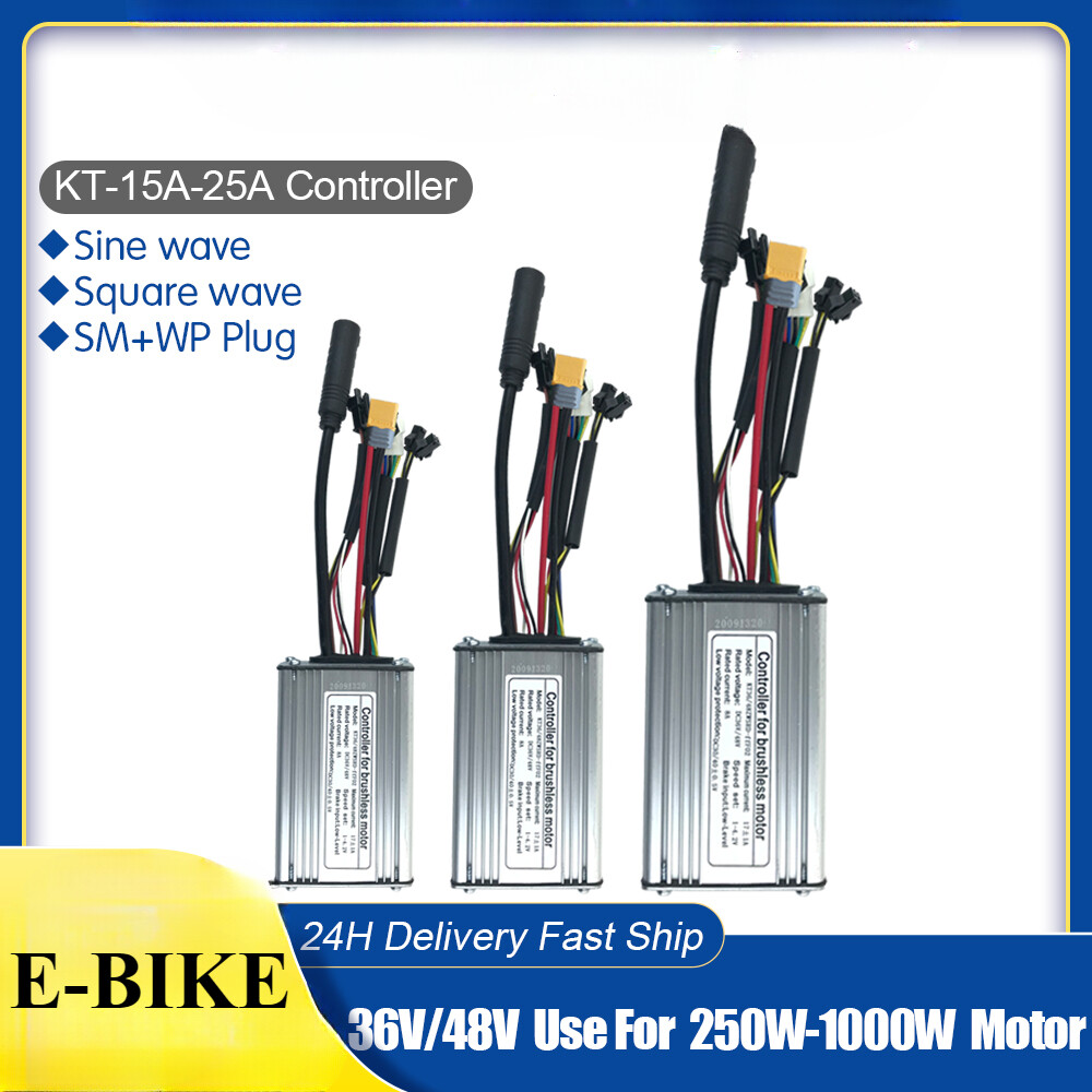 KT Ebike Controller 36V 48V 15A/17A/22A/25A Square/Sine Wave Controller 250-750W