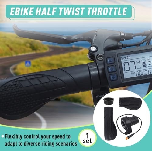 Half Twist Throttle for Ebike – Waterproof Plug, Thumb Accelerator 12V-72V MTB