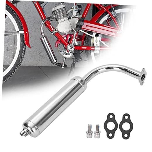Silver Chrome Exhaust Muffler Pipe & Gasket nut Kit for 2 Stroke 49cc 60cc