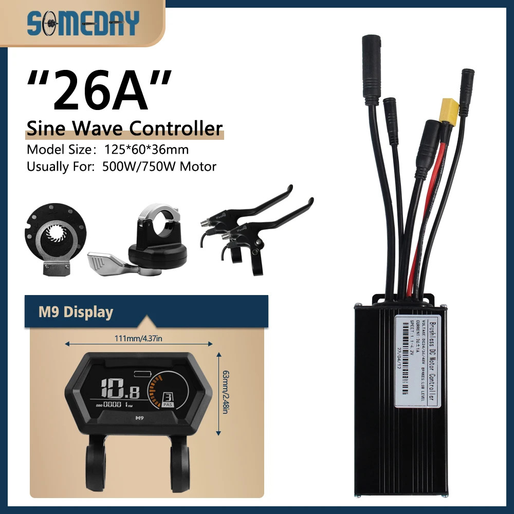 E-bike 26A Waterproof Three Mode Sinewave Controller 24V/36V/48V with Display