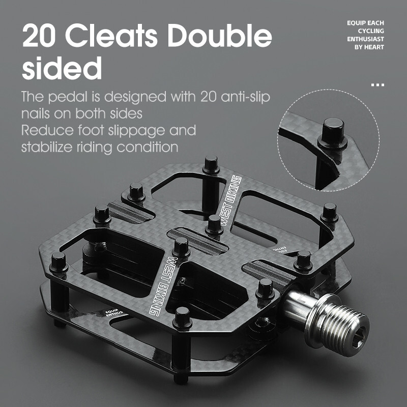 Bike Pedals Ultralight T700 Carbon Fiber Titanium Axle 3 Bearings Bicycle Pedals