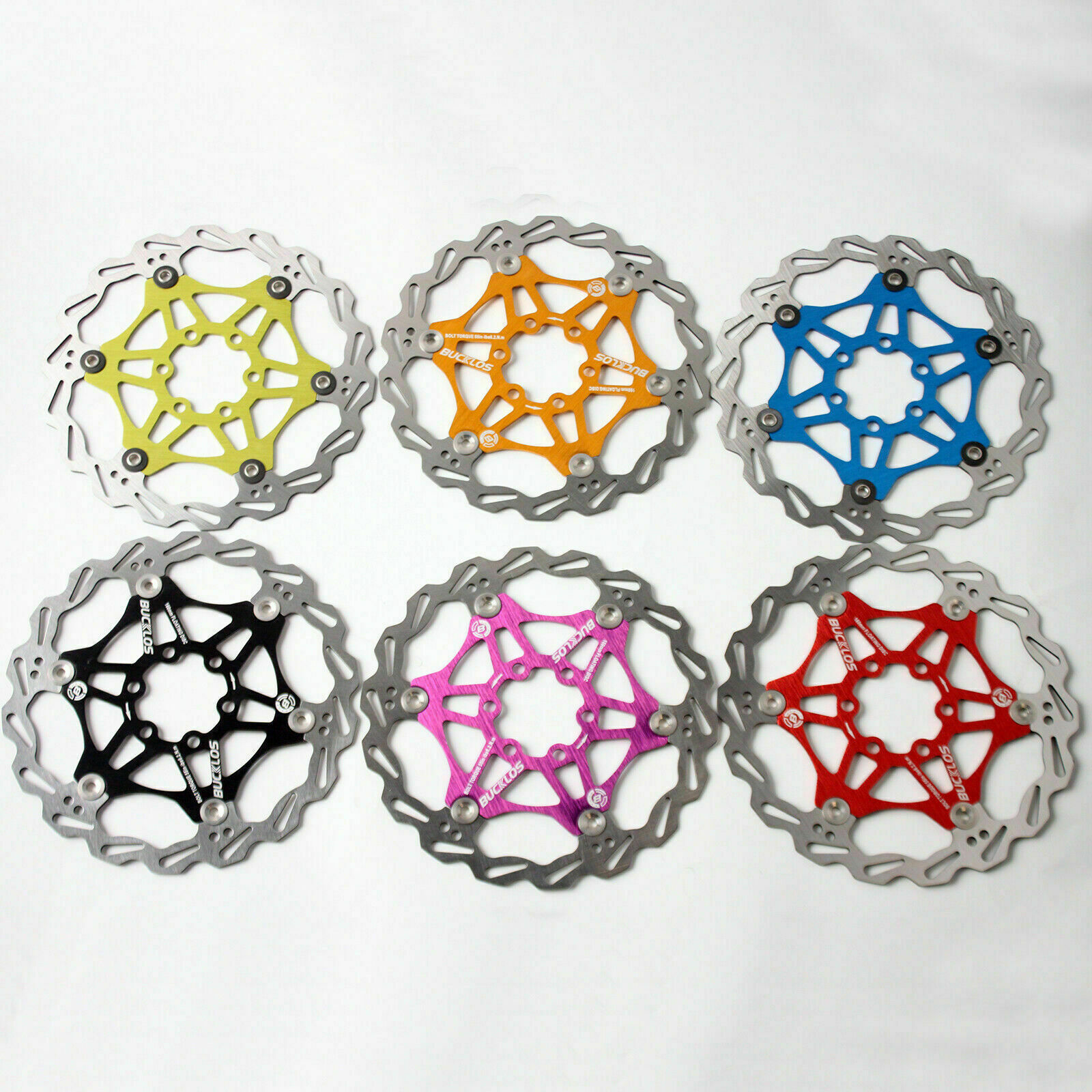 1/2pcs Floating Disc Brake Rotor 160/180/203mm 6 Bolts MTB Caliper Bike Parts US