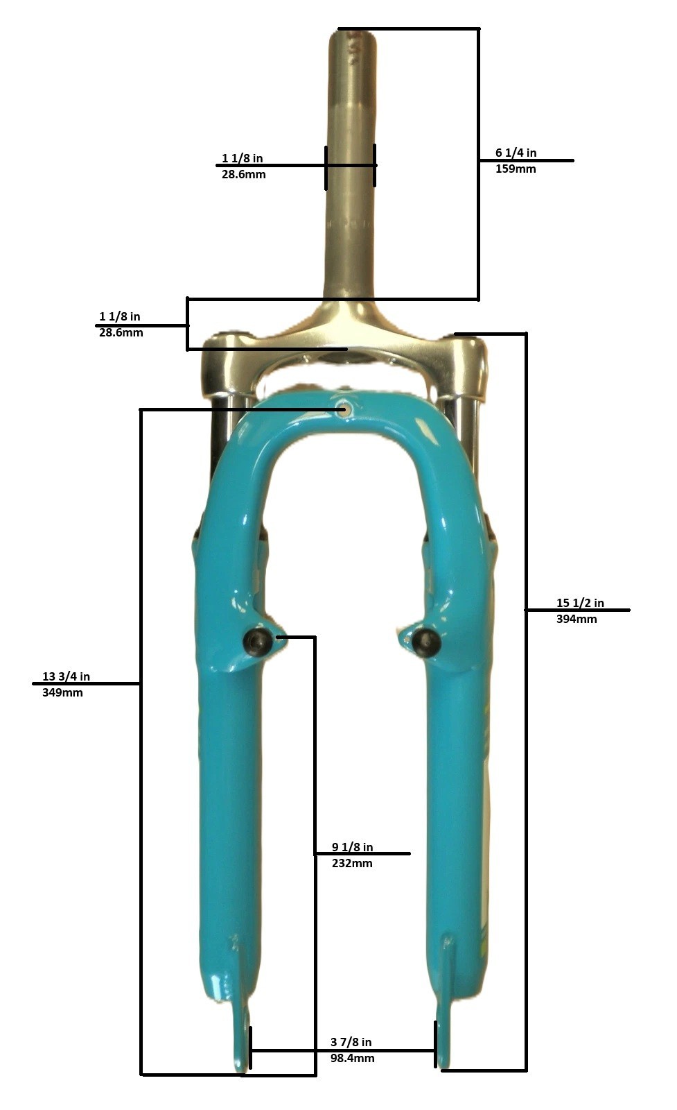 SCHWINN ZOOM 24″ MOUNTAIN BLUE-GREEN SUSPENSION FORK BIKE PARTS 514
