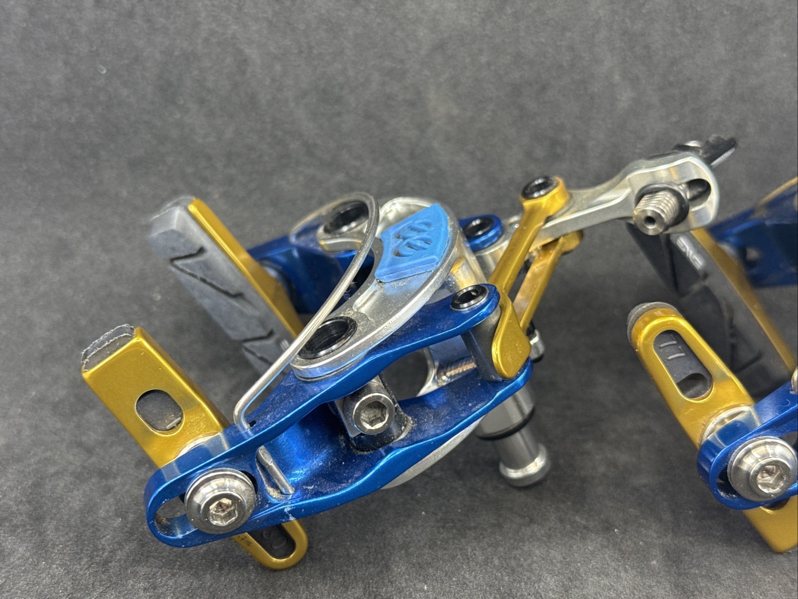 Cane Creek eeBrakes LIMITED EDITION ~ Blue Gold Silver ~ Rim Brakes Center Mount