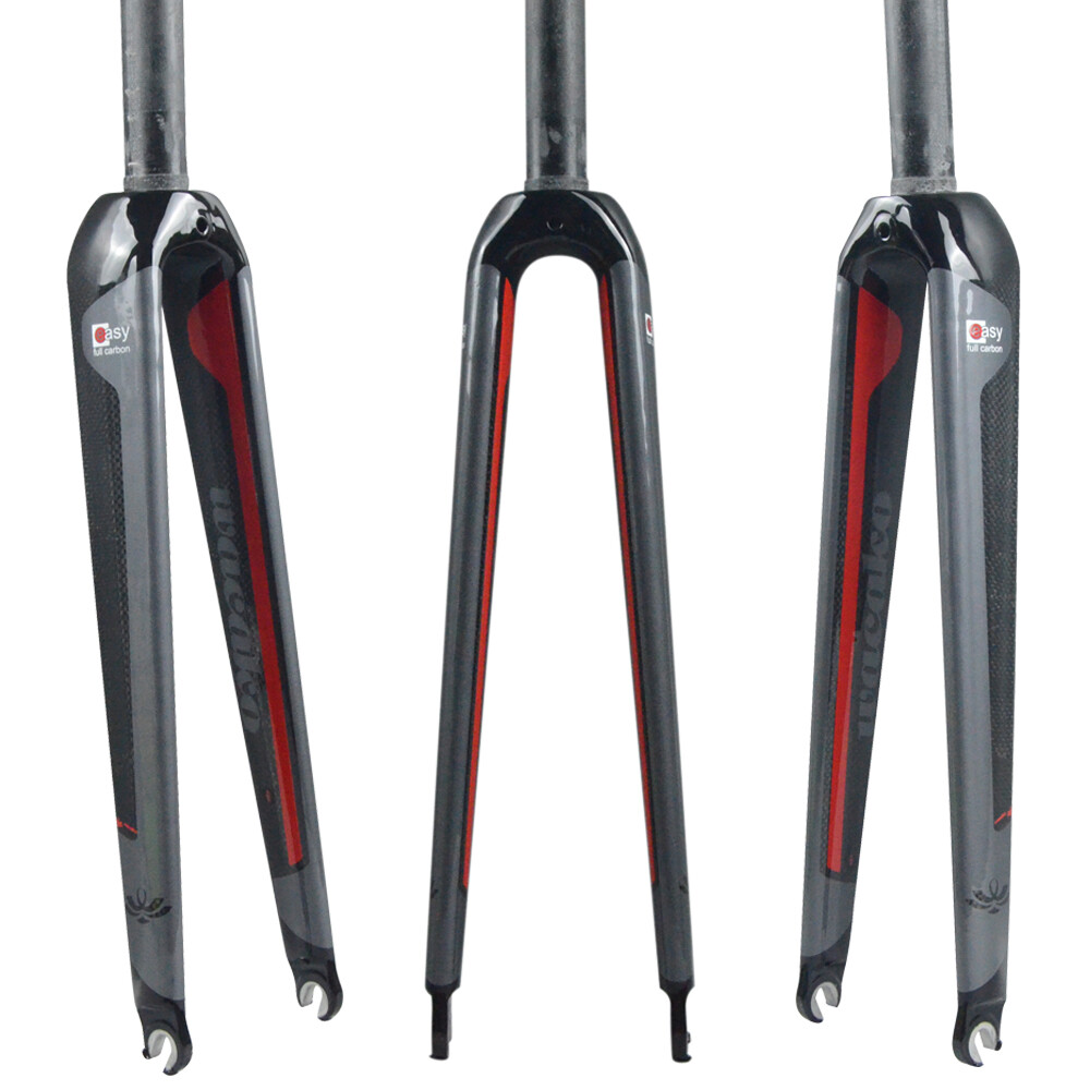 Carbon Fiber Road Bike Fork 700C Rigid Straight Bicycle Fornt Forks C Brake QR