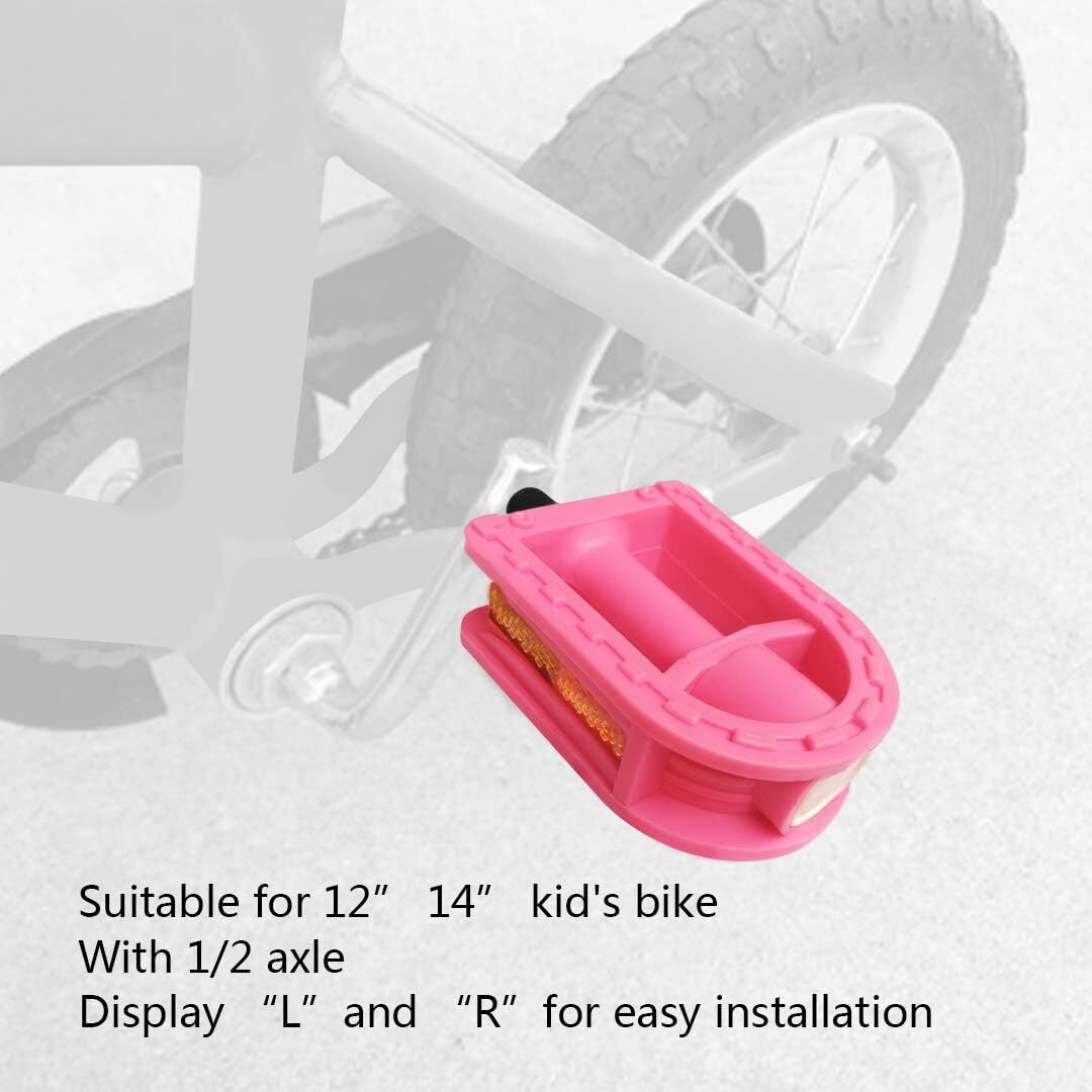 Upgraded Kids Bike Pedals 1/2-Inch 1 Pair Kids Spindle Pedals Resin Fit 12″ 14″