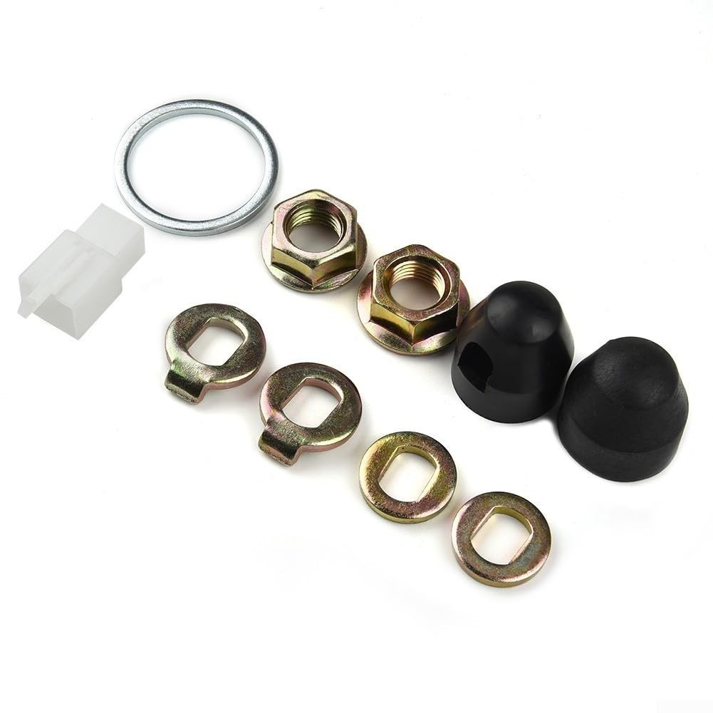 Electric Bike Hub Motor Nut Kit – M12 & M14 Axle Lock, Wheel Screw & Washer Set